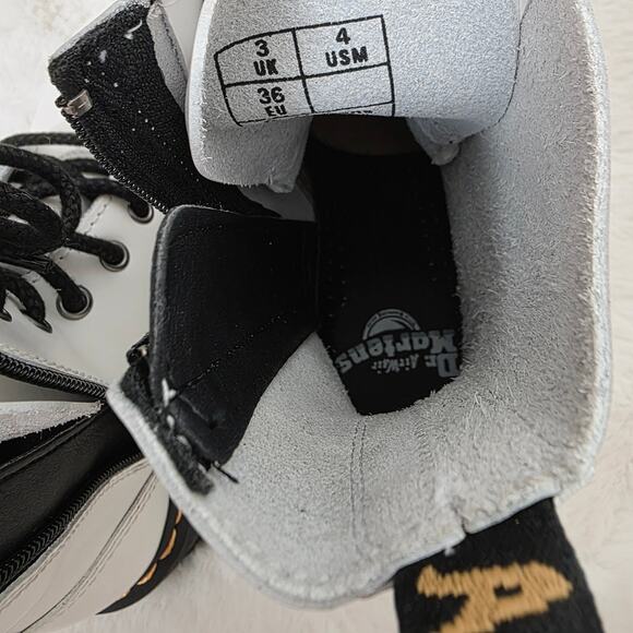 DR. MARTENS Jadon White Patent Leather Chunky Platform Boots Quad Retro US 5 - Picture 10 of 11